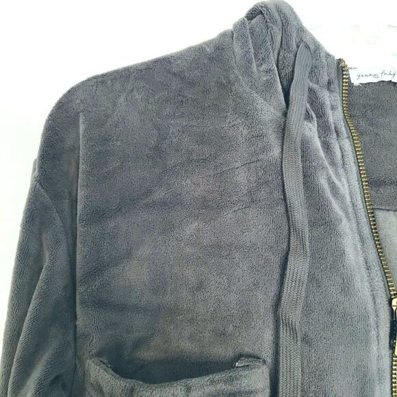 YOUNG FABULOUS & BROKE Velour Fritzy Jacket Grey Womens Size M - Picture 7 of 11